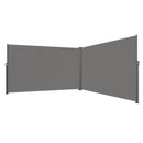 Retractable Side Awning, 180X600cm Aluminum Outdoor Privacy Screen, 280g Polyester Water-proof Retractable Patio Screen, UV 30+ Room Divider Wind Screen for Patio, Backyard, Balcony, Gray-9