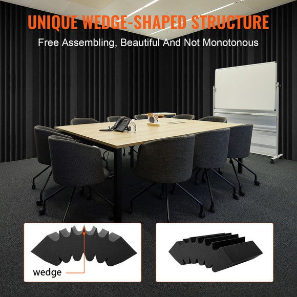 Acoustic Foam Panels 4 Pack 16.5 x 6.3 x 12 in Adhesive for Wall Ceiling