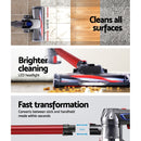 Devanti Stick Vacuum Cleaner Bagless Cordless Red 150W-4