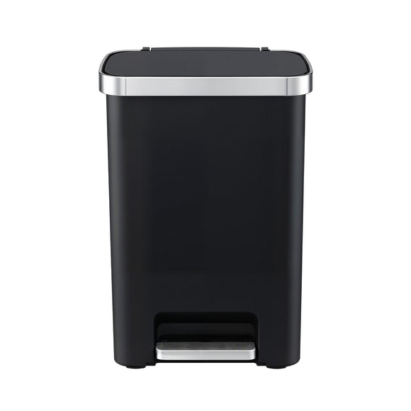 Artiss Rubbish Bin 51L Kitchen Pedal Soft Close Lid Liner Pocket Black
