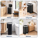Artiss Rubbish Bin 51L Kitchen Pedal Soft Close Lid Liner Pocket Black-8