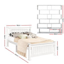 Artiss King Single Bed Frame and Bookshelf-2