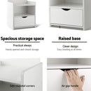 Artiss King Single Bed Frame and Bedside Table White-6