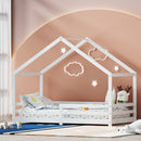 Artiss Bed Frame Wooden Kids Single House Frame White AMOS-1
