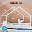 Artiss Bed Frame Wooden Kids Single House Frame White AMOS-5