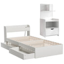 Artiss Single Bed Frame with Charging Ports and Bedside Table-3