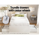 Artiss Bed Frame Single Size Mattress Base wtih Charging Ports 2 Storage Drawers-6