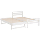 Artiss Bed Frame Single Size 2-in-1 Trundle Wooden White AVIS-3