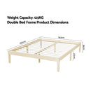 Artiss Bed Frame Double Size Wooden Base Mattress Platform Timber Pine BRUNO-2