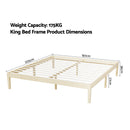 Artiss Bed Frame King Size Wooden Base Mattress Platform Timber Pine BRUNO-2
