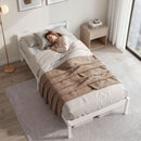 Artiss Bed Frame Single Size Wooden White LEXI-7