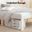 Artiss Bed Frame Double Size Wooden White JADE-4