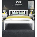 Artiss Double Full Size Wooden Bed Frame SOFIE Pine Timber Mattress Base Bedroom-4
