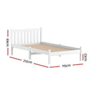Artiss Bed Frame King Single Size Wooden White SOFIE-3