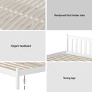 Artiss Bed Frame King Single Size Wooden White SOFIE-7