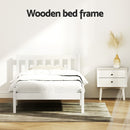Single Size Wooden Bed Frame - White-5