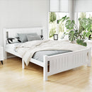 Double Size Wooden Bed Frame - White-2