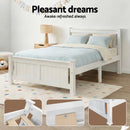 Double Size Wooden Bed Frame - White-9