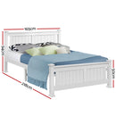 Artiss Bed Frame Queen Size Wooden White RIO-3