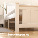 Artiss Bed Frame Queen Size Wooden Platform with 2 Storage Drawers White RIO-5