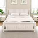 Artiss Bed Frame Queen Size Wooden Platform with 2 Storage Drawers White RIO-7