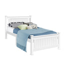 Single Size Wooden Bed Frame - White-1