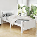 Single Size Wooden Bed Frame - White-2