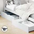Artiss Set of 2 Bed Frame Storage Drawers Timber Trundle for Wooden Bed Frame Base White-8