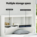 Artiss Bed Frame King Single Size Wooden with 3 Shelves Bed Head White-4