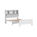 Artiss Bed Frame King Single Size Wooden with 3 Shelves Bed Head White-8