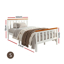 Artiss Single Wooden Bed Frame Bedroom Furniture Kids - 0