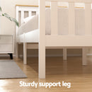 Artiss Bed Frame Single Size Wooden Platform with 2 Storage Drawers White PONY-6