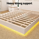 Artiss Queen Bed Frame with 16Colour Led Light Wooden Platform Bed Base DAYGLOW-6