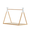 Artiss Bed Frame Wooden Kids House Single Frame Oak ENID-1