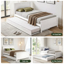 Artiss Single Bed Frame with Trundle Solid Wood Toddler Bunk Bed with Headboard White-8
