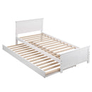 Artiss Single Bed Frame with Trundle Solid Wood Toddler Bunk Bed with Headboard White-9