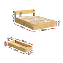 Artiss Bed Frame Double Size with Charging Ports and 2 Drawers AURA-3