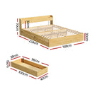 Artiss Bed Frame Queen Size with Charging Ports and 2 Drawers AURA-3