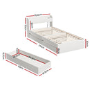 Artiss Bed Frame Single Size with Charging Ports and 2 Drawers AURA-3