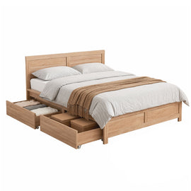 Artiss Double Bed Frame with 2 Drawers Bedroom Furniture - 0