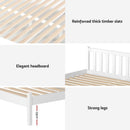 Artiss Bed Frame Double Size Wooden Platform with 2 Storage Drawers White SOFIE-7