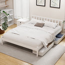 Artiss Bed Frame Double Size Wooden Platform with 2 Storage Drawers White SOFIE-7