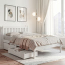 Artiss Bed Frame King Single Size Wooden Platform with 2 Storage Drawers White-1