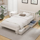 Artiss Bed Frame King Single Size Wooden Platform with 2 Storage Drawers White-7