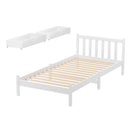 Artiss Bed Frame Single Size Wooden Platform with 2 Storage Drawers White SOFIE-2
