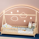 Artiss Bed Frame Wooden Kids House Frames Oak PUAH-1