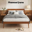 Artiss Bed Frame Queen Size Wooden Bed Base Walnut SPLAY-8