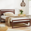 Artiss Bed Frame King Single Size Wooden Walnut WITTON-7