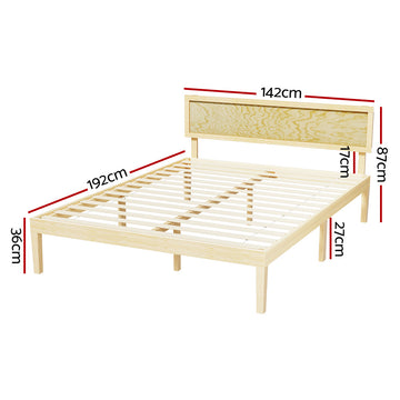 Artiss Bed Frame Double Size Wooden Base Mattress Platform Timber Pine YUMI - 0