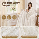 Giselle Faux Fur Weighted Blanket 2 Sided Long Pile Sherpa Reverse Cream 9KG 152 x 203cm-4